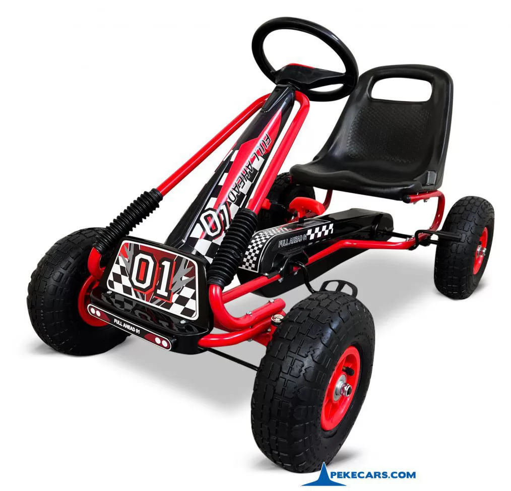 Kart de pedales A15 Rojo y Negro vista principal