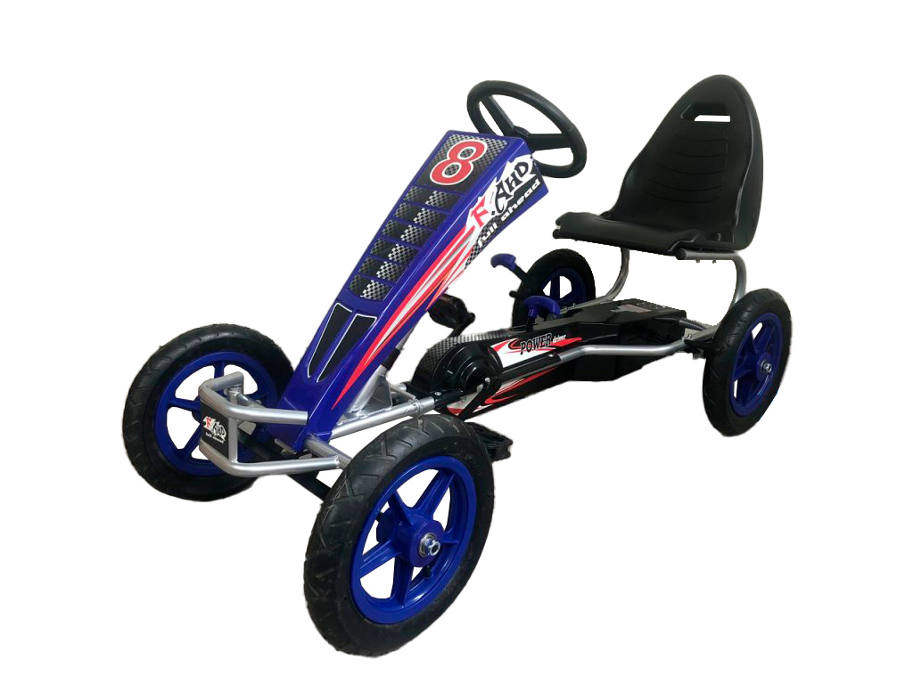 Kart a pedales deportivo azul vista principal