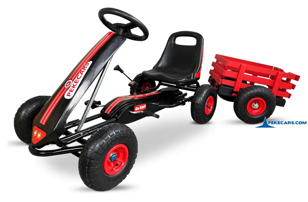 Kart de pedales GC001 negro con remolque