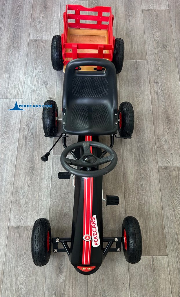 Kart de pedales GC001 negro con remolque