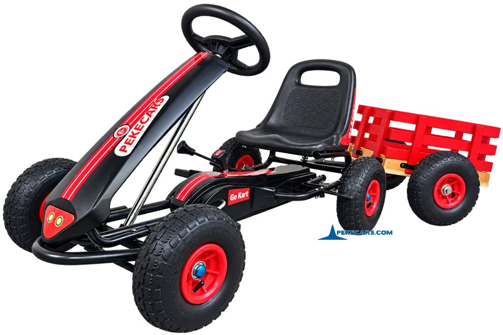 Kart de pedales GC001 negro con remolque