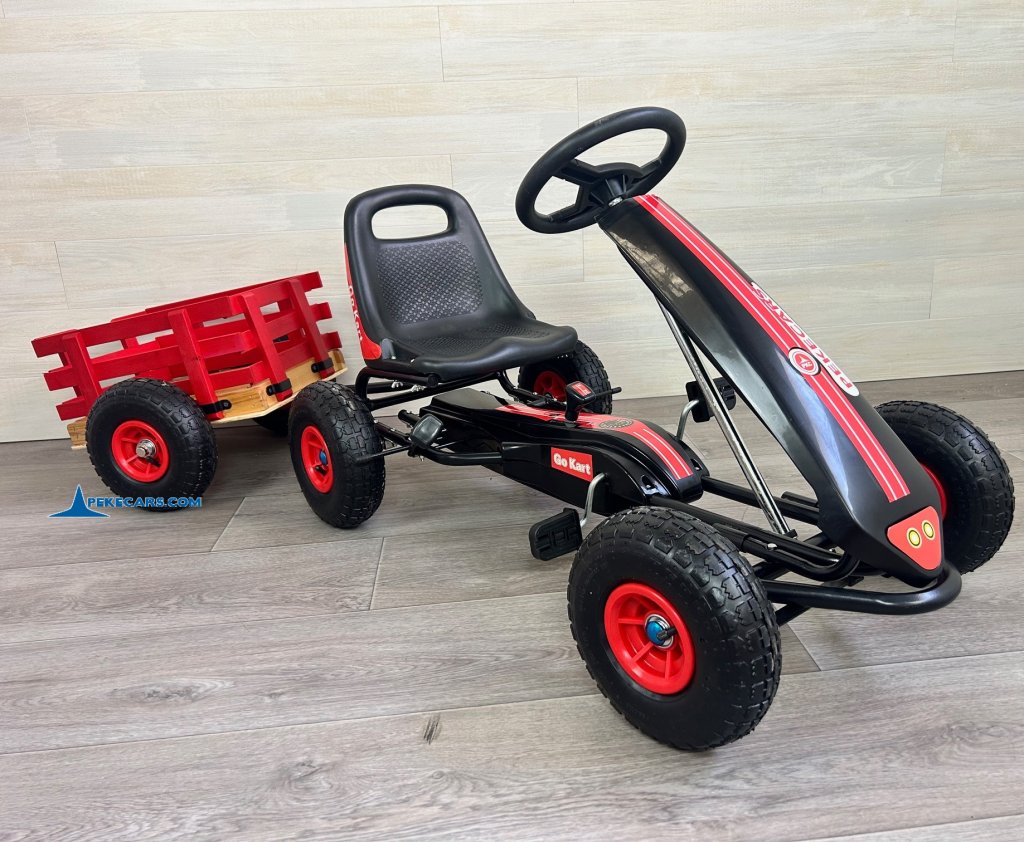 Kart de pedales GC001 negro con remolque