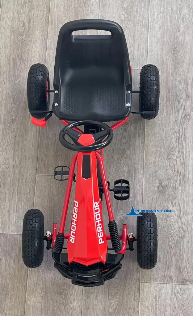 Kart a pedales PERHOUR Rojo vista arriba