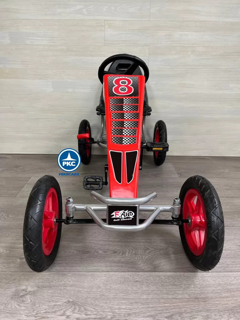 Kart a pedales deportivo rojo parte frontal