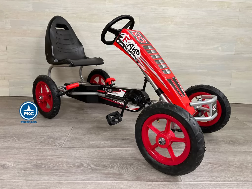 Kart a pedales deportivo rojo para niños