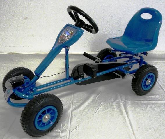Kart a pedales deportivo azul vista principal