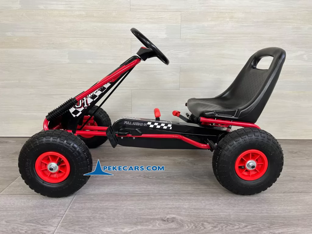 Kart de pedales A15 Rojo y Negro lateral