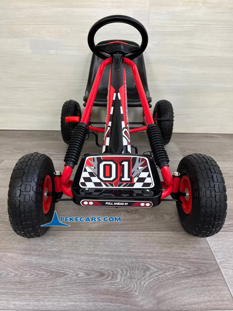 Kart de pedales A15 Rojo y Negro frontal