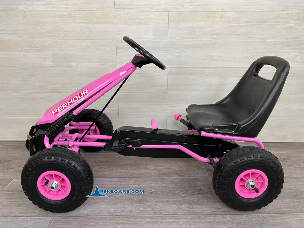 Kart a pedales PERHOUR Rosa lateral
