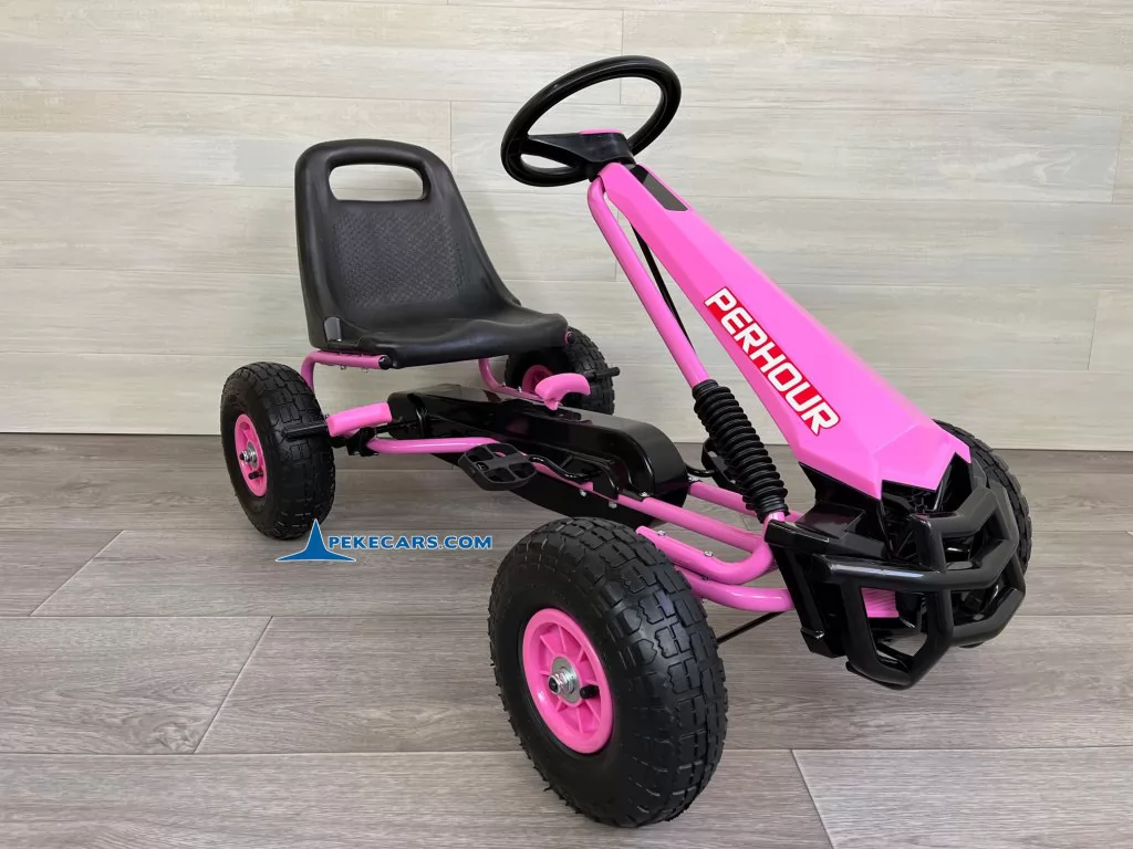 Kart a pedales PERHOUR Rosa para niños