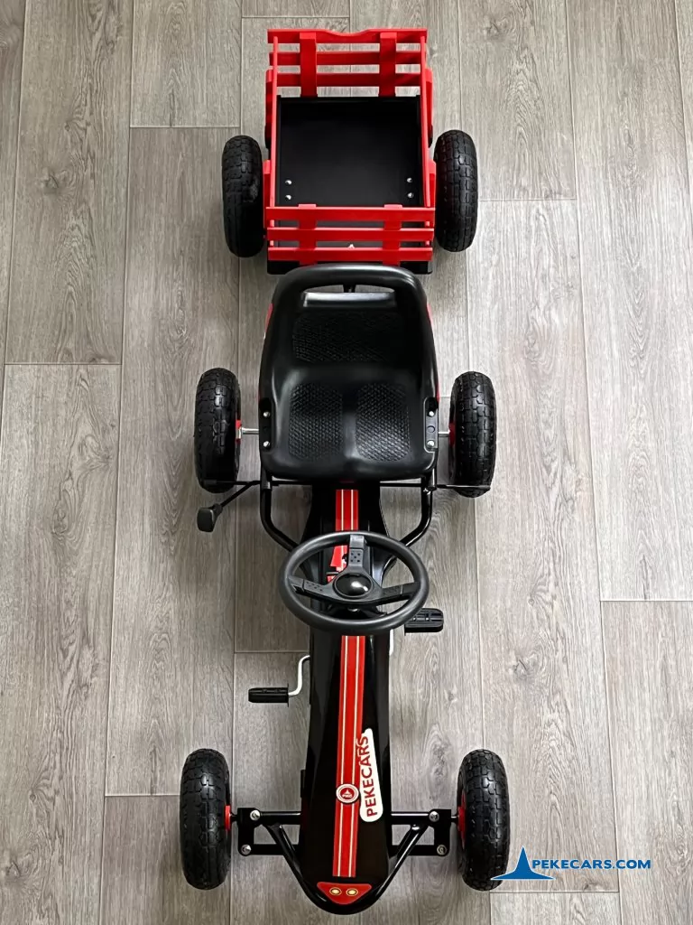 Kart de pedales GC001 negro con remolque