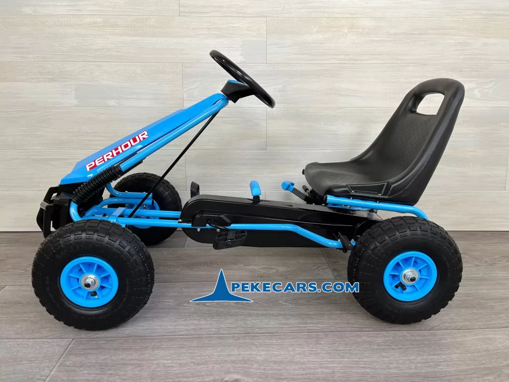 Kart a pedales PERHOUR Azul de lado