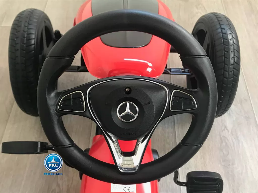 Kart a pedales Mercedes Rojo vista volante
