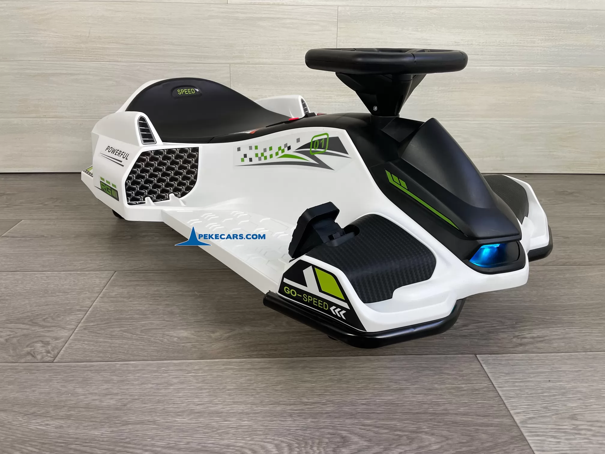 Drift Kart de derrapes GO-SPEED 24V Blanco lateral izquierdo