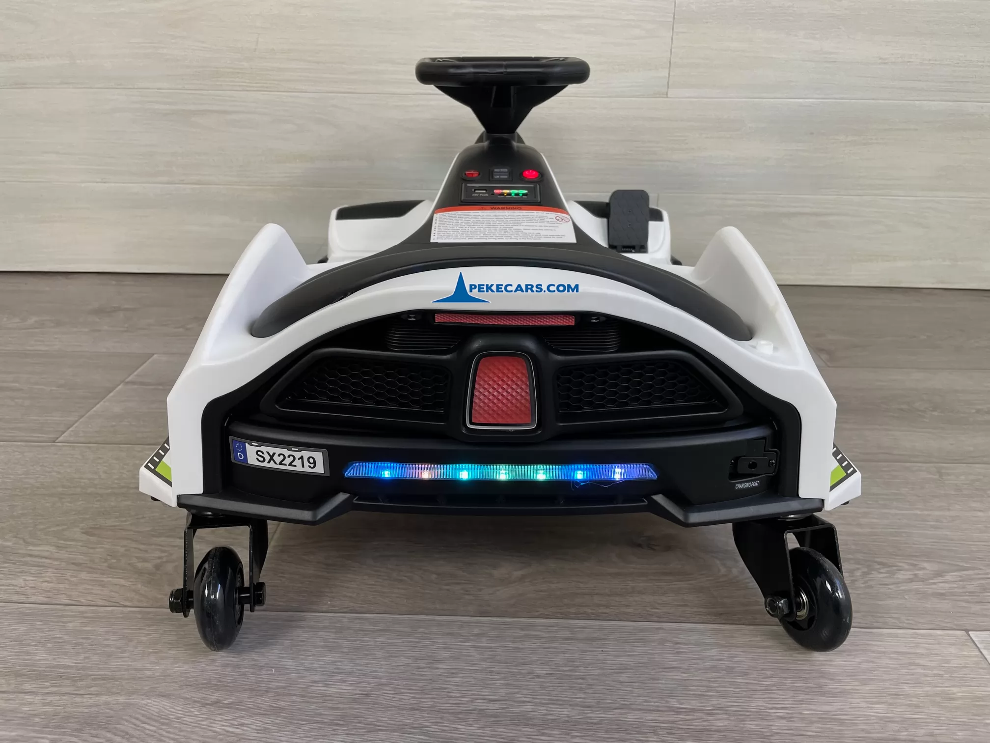 Drift Kart de derrapes GO-SPEED 24V Blanco vista trasera