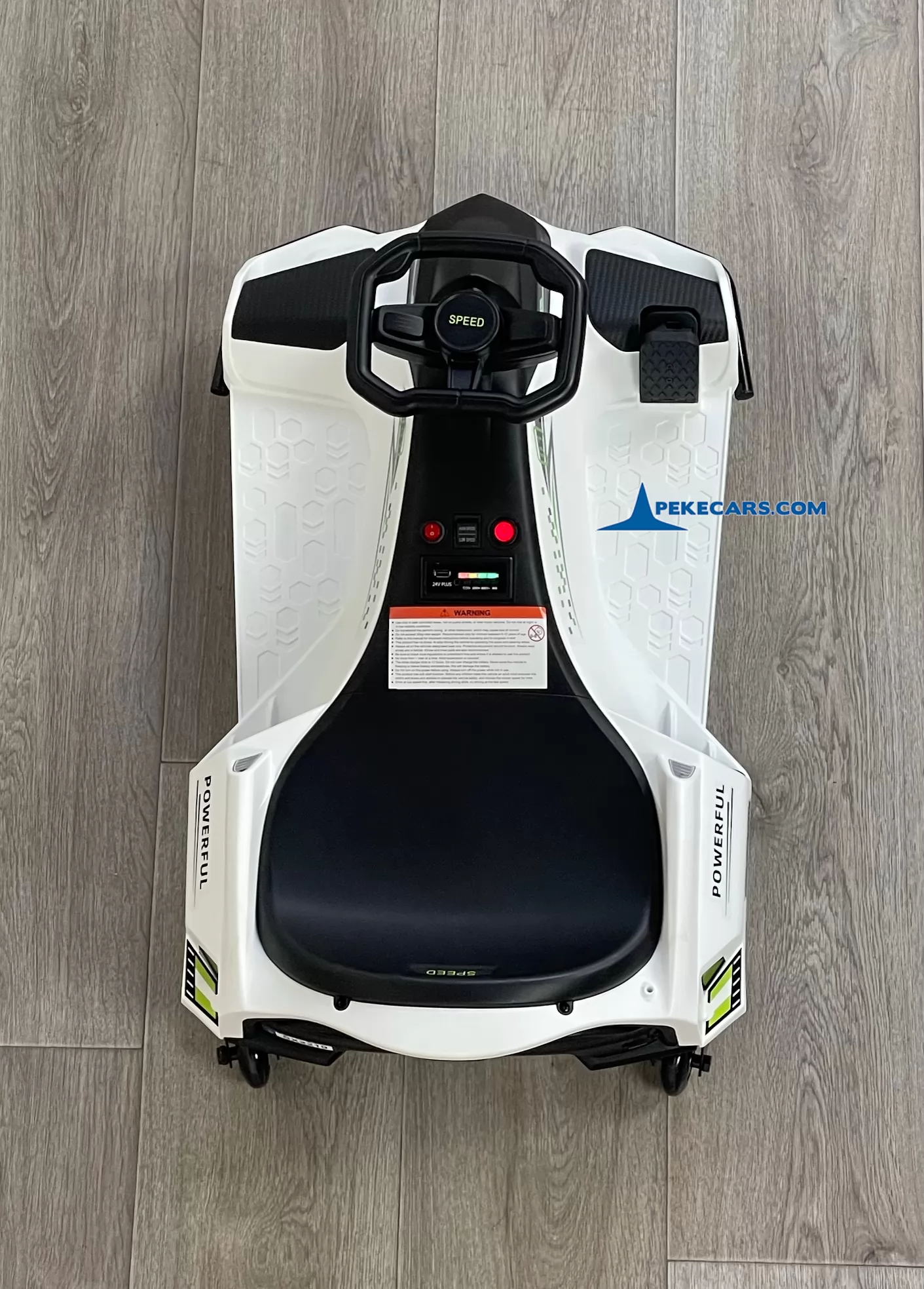 Drift Kart de derrapes GO-SPEED 24V Blanco vista cenital