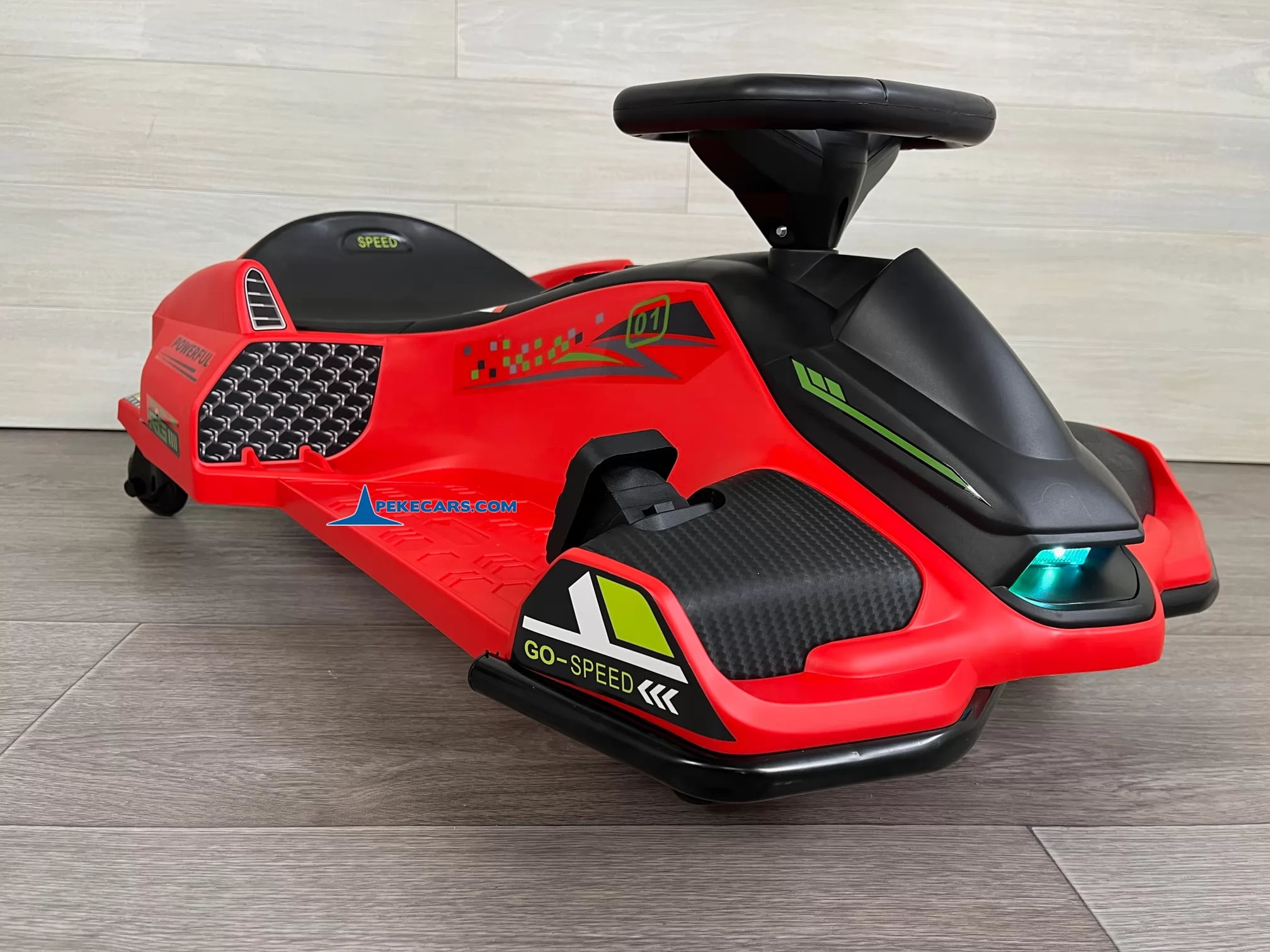 Drift Kart de derrapes GO-SPEED 24V rojo lado izquierdo