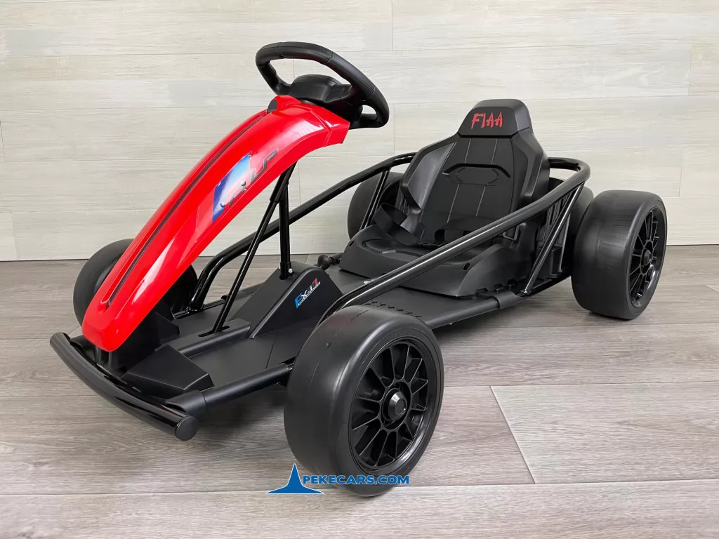 Kart electrico FX-I rojo vista lateral detalle