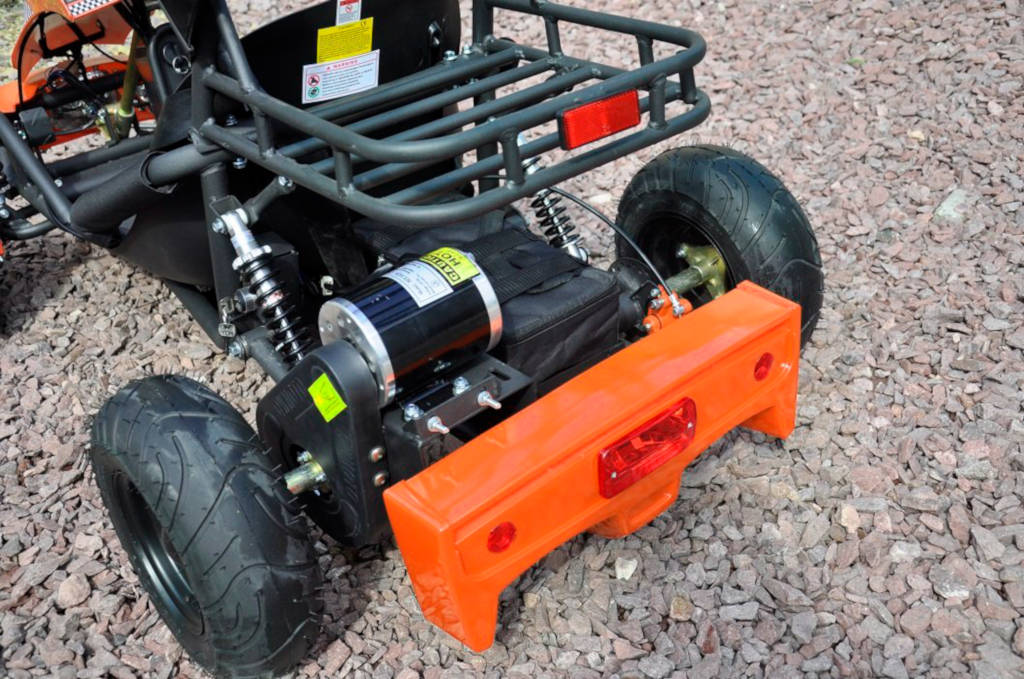 Kart Eléctrico 36V 500W Naranja parte trasera