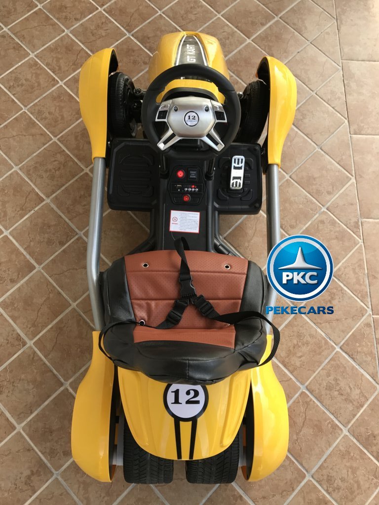 Kart eléctrico infantil FC-8818 Amarillo desde arriba