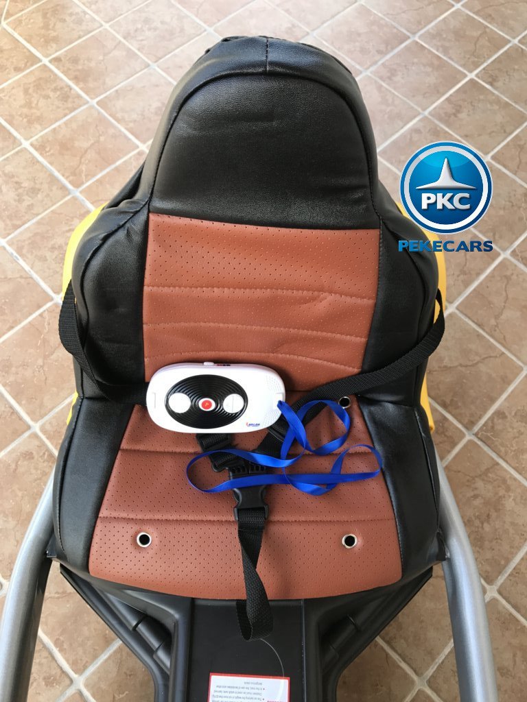 Kart eléctrico infantil FC-8818 Amarillo asiento acolchado en piel