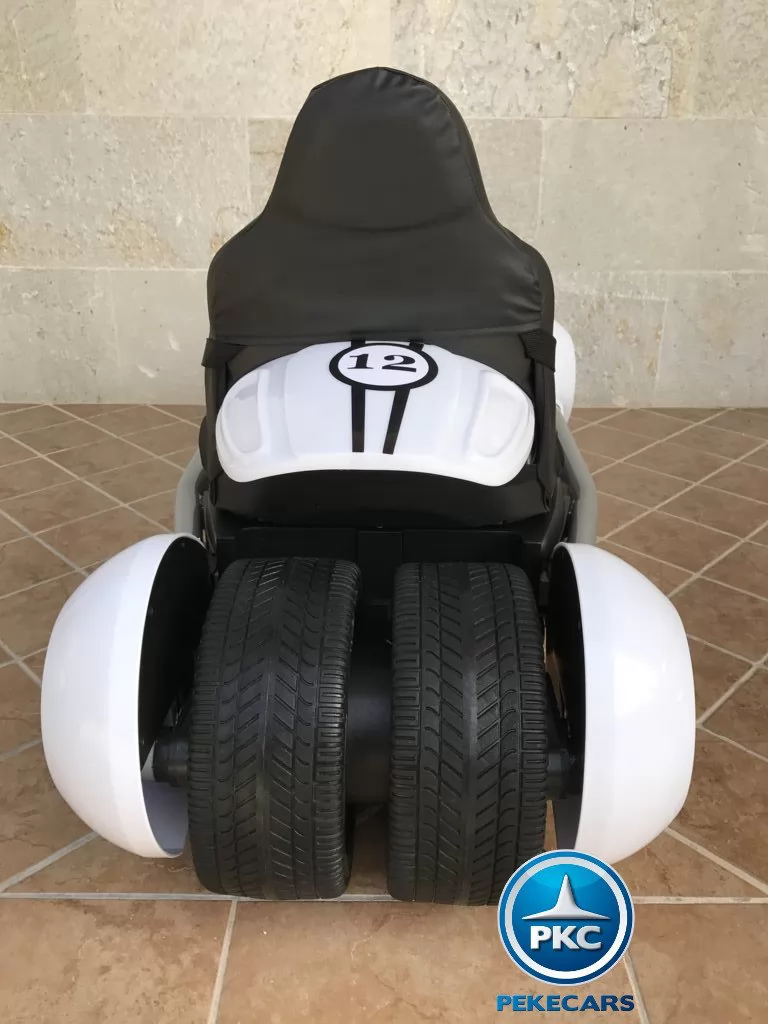 Kart eléctrico para niños FC-8818 Blanco vista trasera