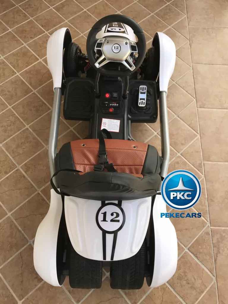 Kart eléctrico para niños FC-8818 Blanco desde arriba