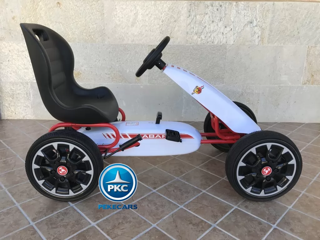 Kart a pedales Fiat Abarth Blanco lateral
