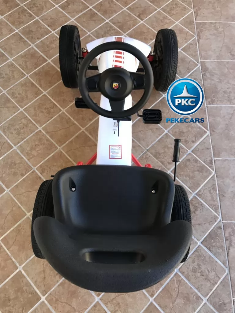 Kart a pedales Fiat Abarth Blanco desde arriba