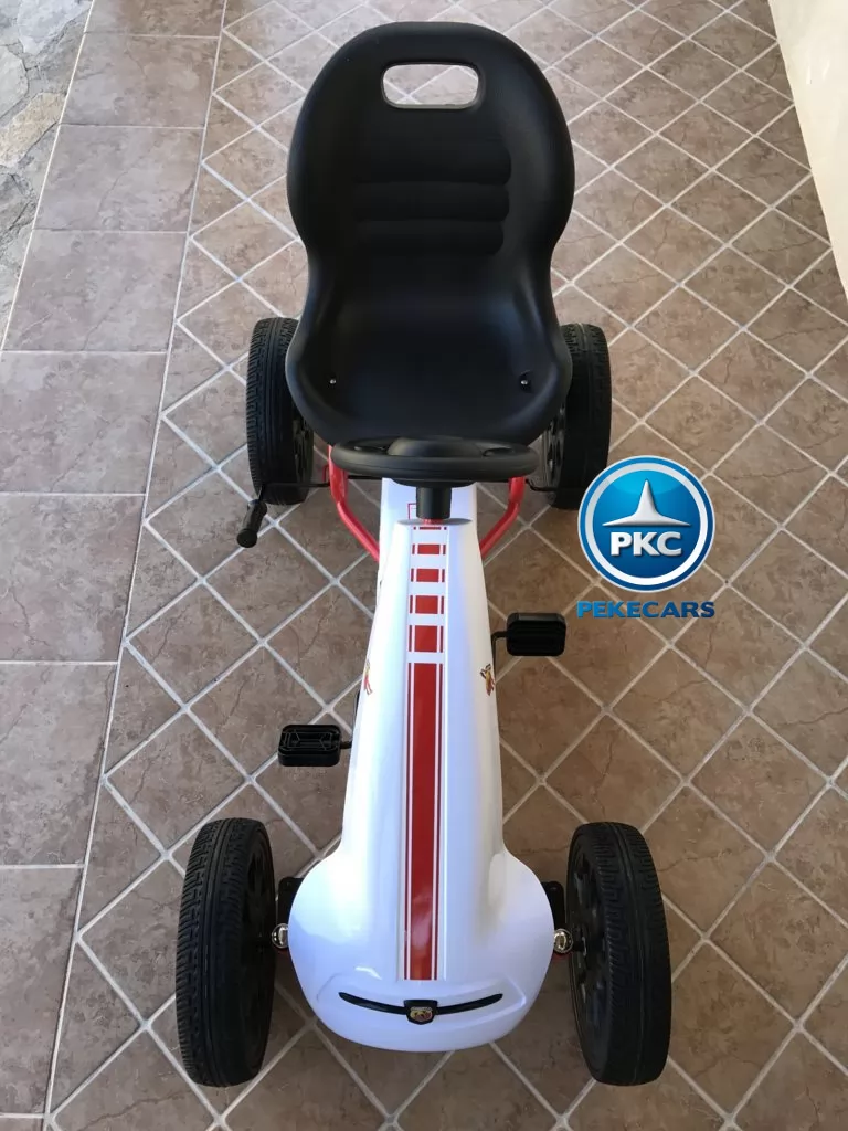 Kart a pedales Fiat Abarth Blanco de frente