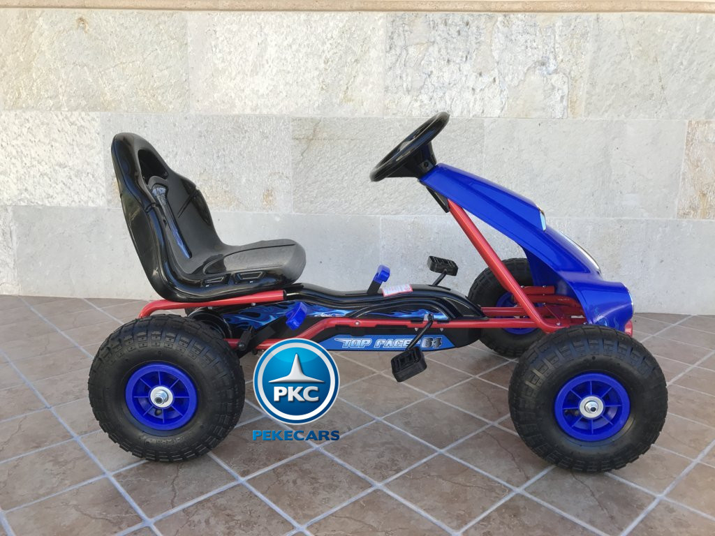 Kart a pedales Flame Azul lateral