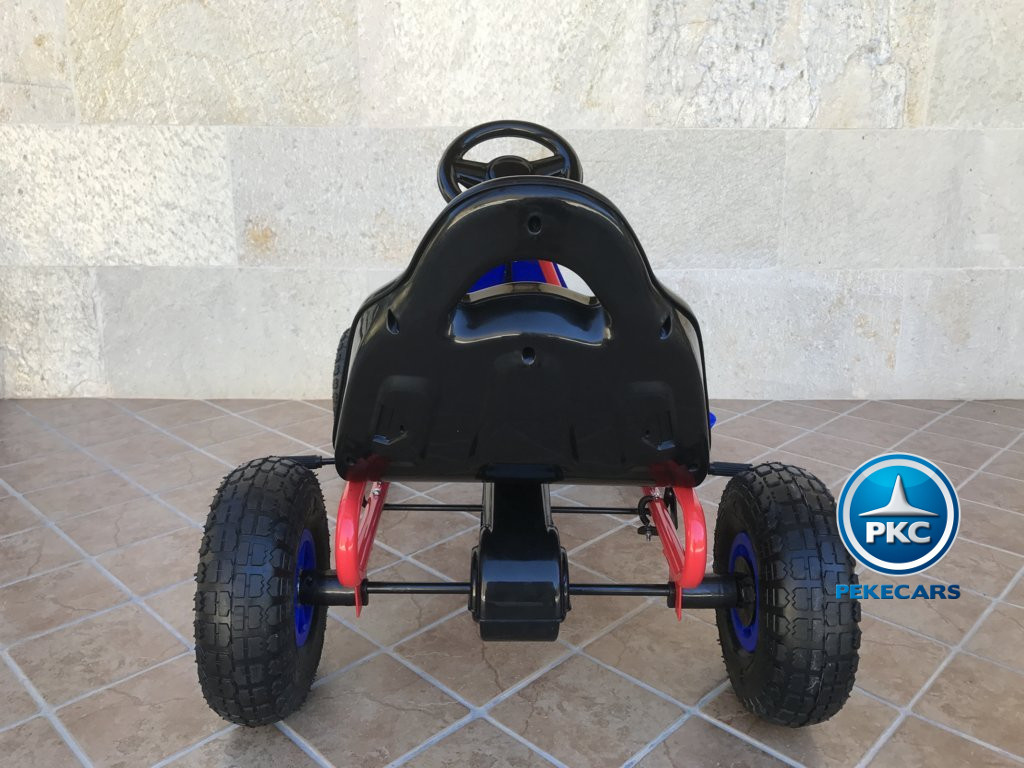 Kart a pedales Flame Azul trasera