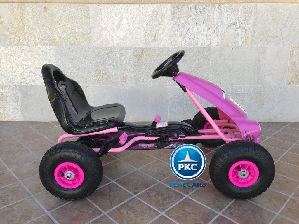 Kart a pedales Flame Rosa lateral