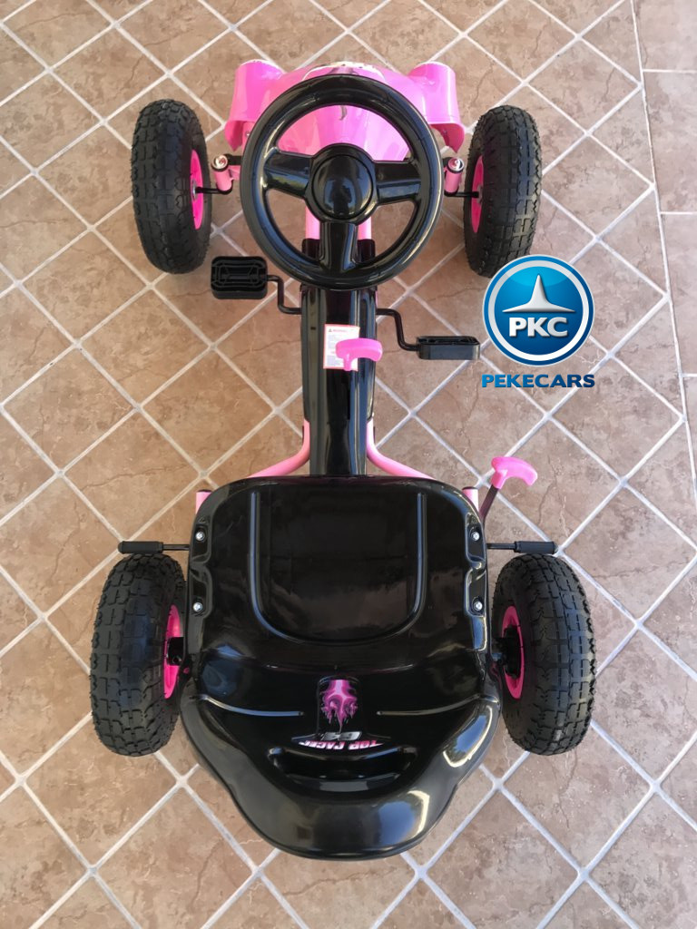 Kart a pedales Flame Rosa desde arriba