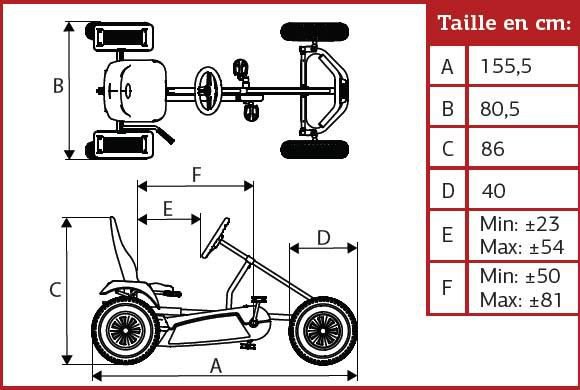 Kart a pedales Berg XL B.Super Blue BFR3 - medidas