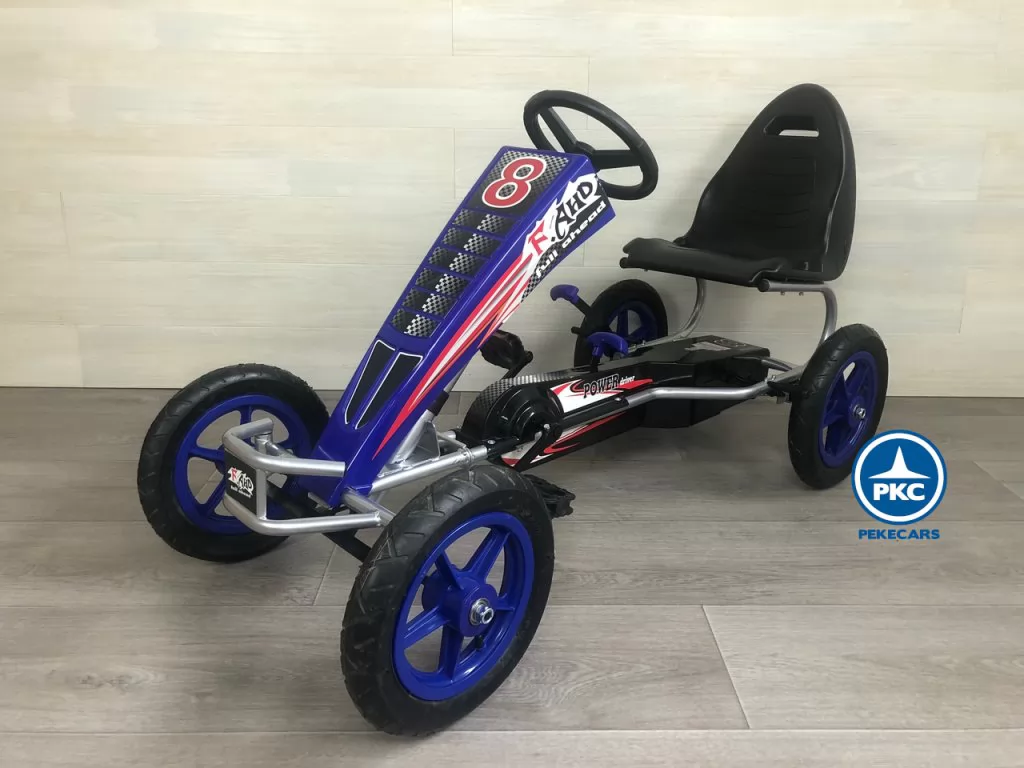 Kart a pedales deportivo azul vista principal