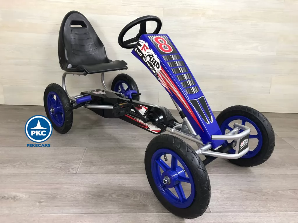 Kart a pedales deportivo azul para niños