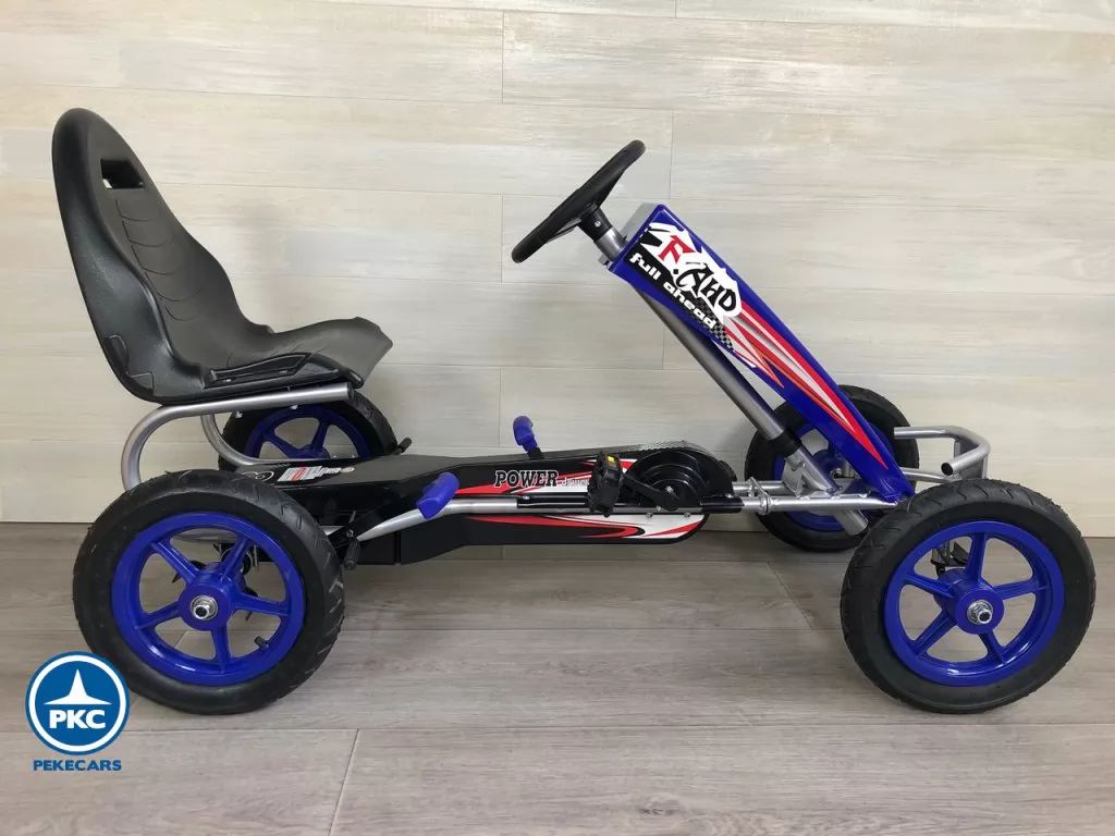 Kart a pedales deportivo azul infantil