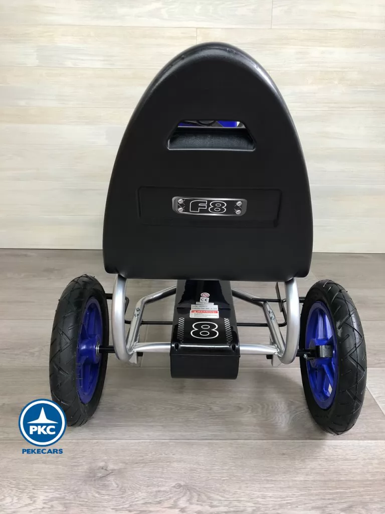 Kart a pedales deportivo azul parte trasera