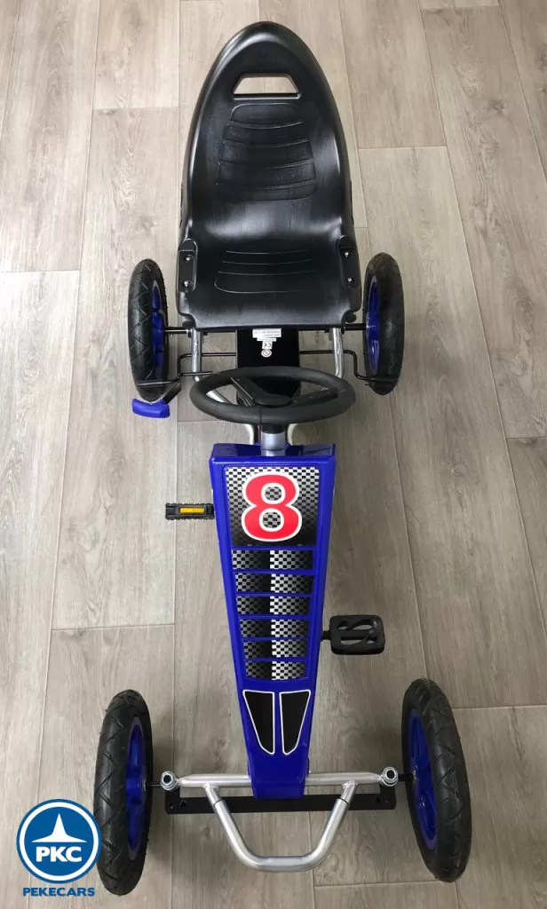 Kart a pedales deportivo azul desde arriba