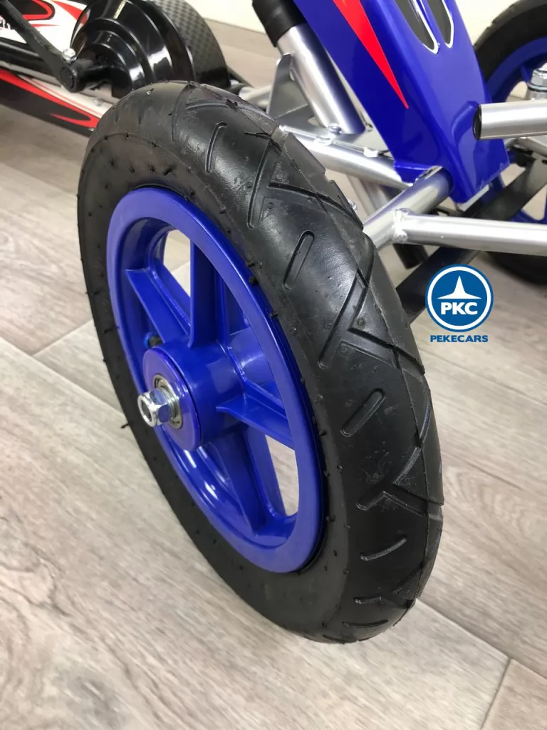 Kart a pedales deportivo azul rueda