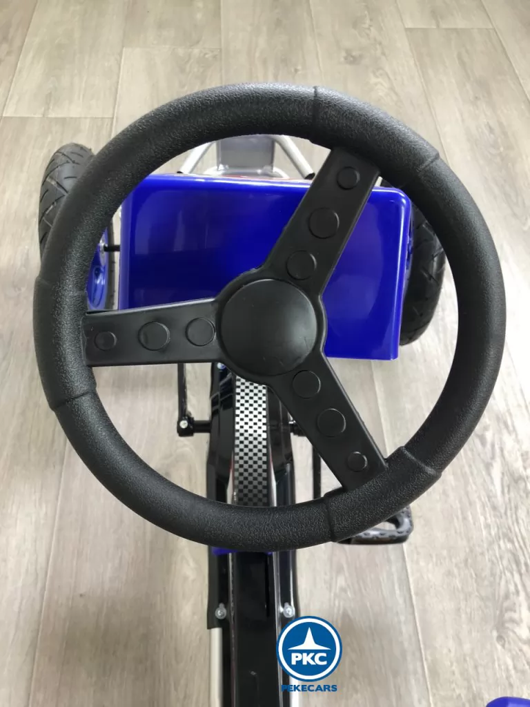 Kart a pedales deportivo azul volante