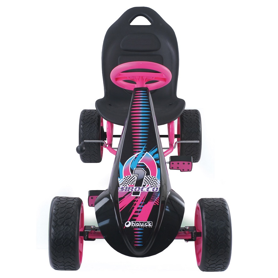 Kart a pedales Sirocco Rosa desde arriba