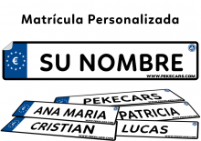 Matrícula Personalizada Pekecars