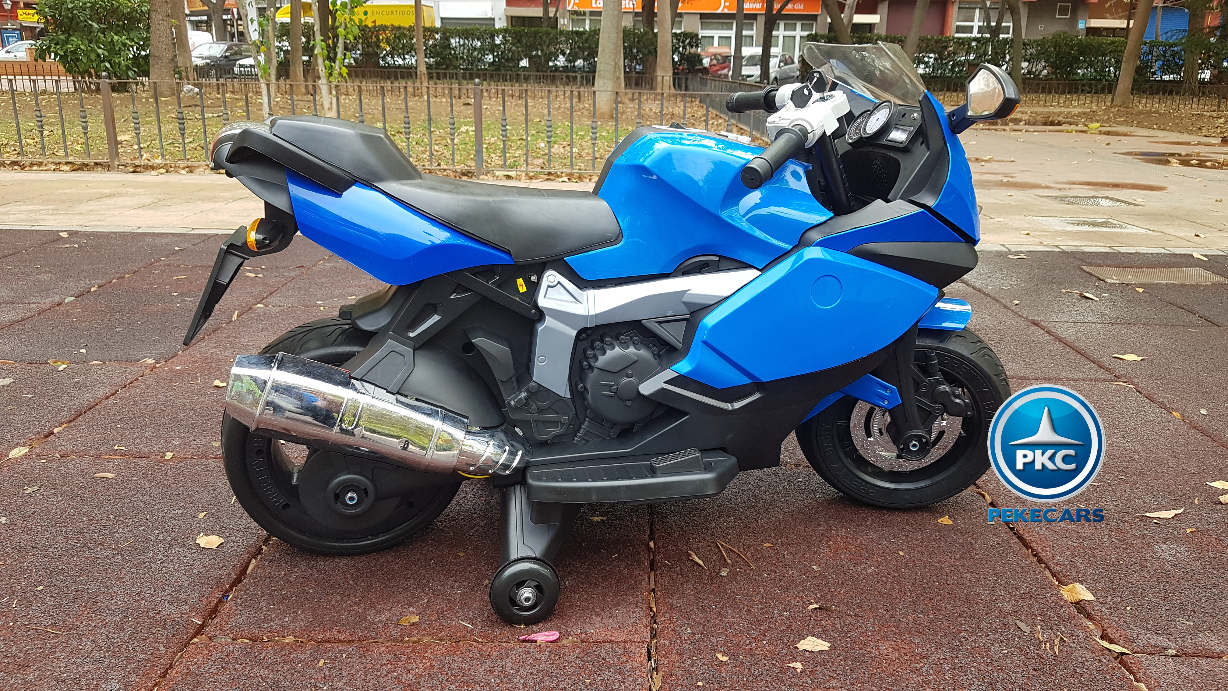 Moto electrica BMW style k1300s Azul - vista lateral der.