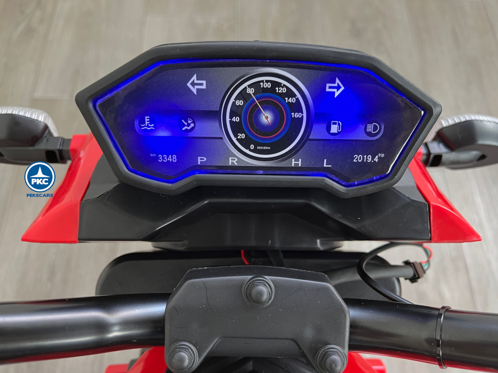 Moto de cross Máxima 12v Roja cuadro de luces