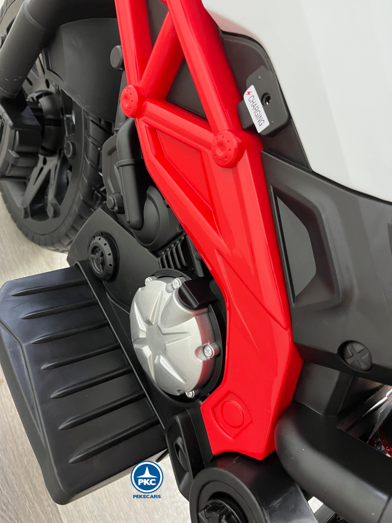 Moto de cross Máxima 12v Roja/Blanca detalles