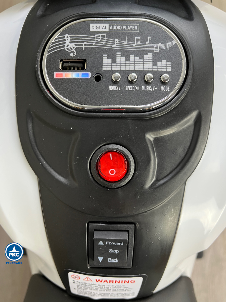 Moto de cross Máxima 12v Roja/Blanca display