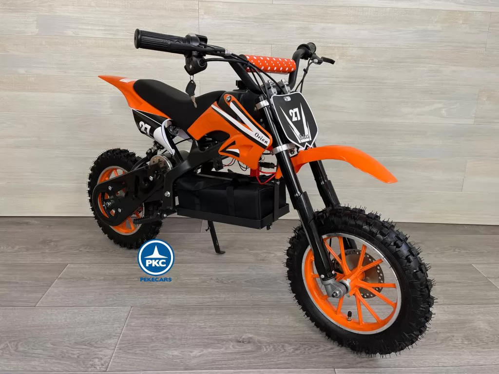 Moto electrica para niños Dirk 36V 800W Naranja con ruedas neumáticas