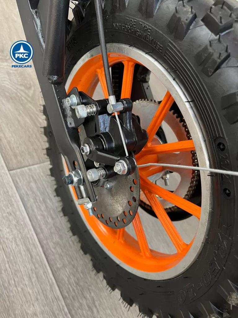 Moto electrica para niños Dirk 36V 800W Naranja rueda trasera
